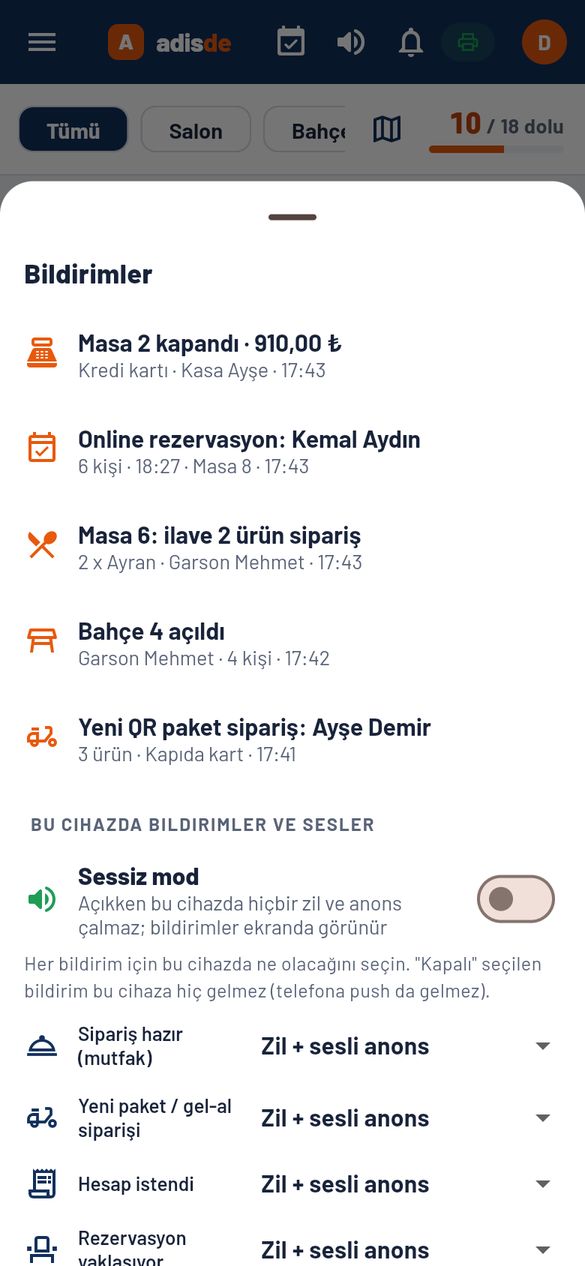 Telefonda bildirimler
